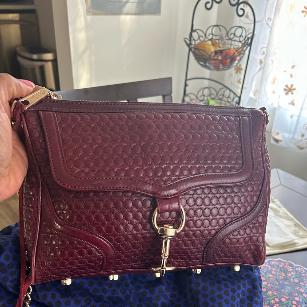 Rebecca Minkoff Dark Red Textured Clutch